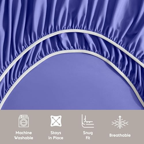 Image of Nestl Extra Deep Split King Sheet Set - 7 Piece Breathable & Cooling Sheets - Hotel Luxury Bedding Set w /18-24 Inch Deep Pockets - Easy & Secure Fit - Super Soft, Wrinkle Free & Comfy - Royal Blue