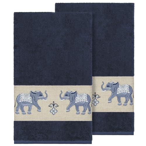 KHALPERA Mirth 2-Piece Bath Towel Set, Intricate Elephant Detail, Premium