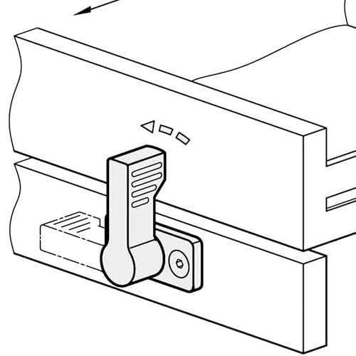Drehbarer Sperrriegel mit 4 Raststellungen, Schwarz, Verriegelung für Tür und Schrank