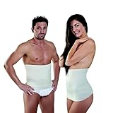 eMMe SQUARE - Fascia Lombare Termica in MISTO LANA, Supporto Schiena e Addome, Pancera Elastica Unisex, Made in Italy, Taglia S-BIANCO, Effetto Termico per Dolori Muscolari (Bianco, S)
