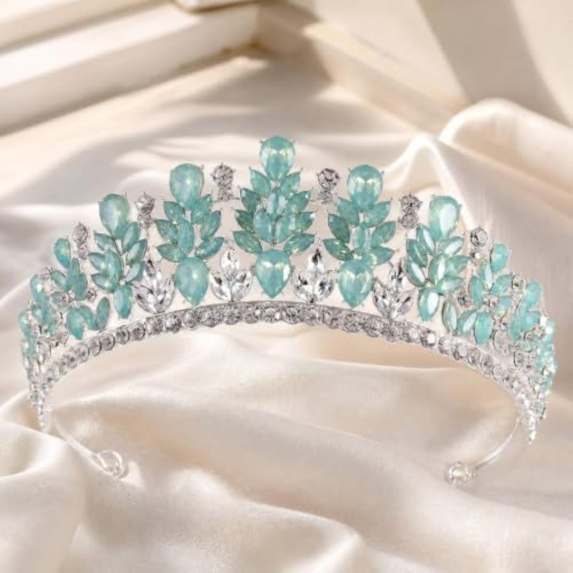 Elegant Rhinestone Floral Tiara, Bridal Hair Accessory