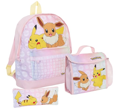 Mädchen Pokemon Rucksack + Lunchtasche + Federmäppchen...