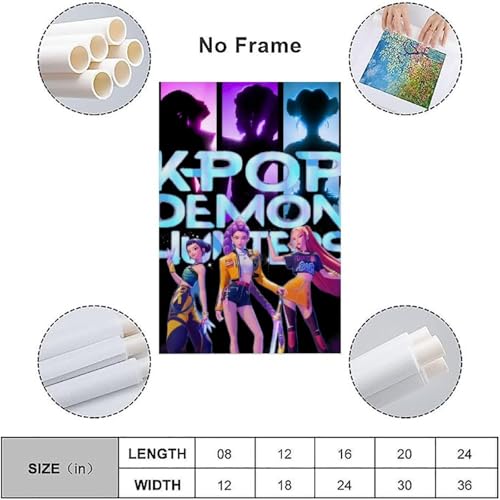 Magauy Kpop Demon Hunters Cast Poster Anime Canvas Movie Tv Show Für Zimmer, Ästhetische Leinwand-Wandkunst, Schlafzimmer-Dekor Poster 12x18inch(30x45cm)