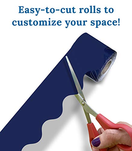 Moldura adesiva Carson Dellosa para decoração de parede, 11 m, azul marinho