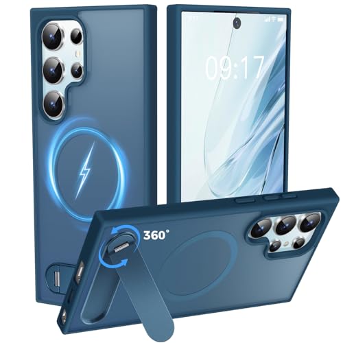 Coque Samsung S24 Ultra avec anneau magnétique pour charger sans fil en voiture et au bureau