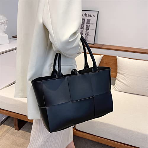 Bolso de hombro tejido de cuero para mujer miniatura 2