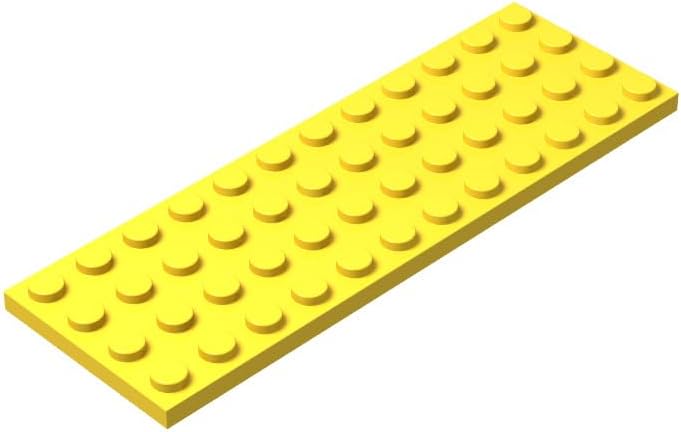 Yellow 4x12 Plates Bulk, 50 Piece Classic Building Plates 4x12, Compatible with Lego Parts and Pieces(Color:Yellow)