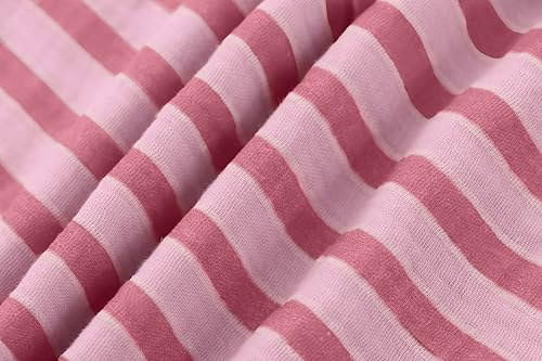 MISSACTIVER Women Summer Striped Harem Pants Flowy Baggy Casual Wide Leg Trousers Drawstring Boho Palazzo Pants with Pockets Pink by MISSACTIVER - Used condition - Image 3