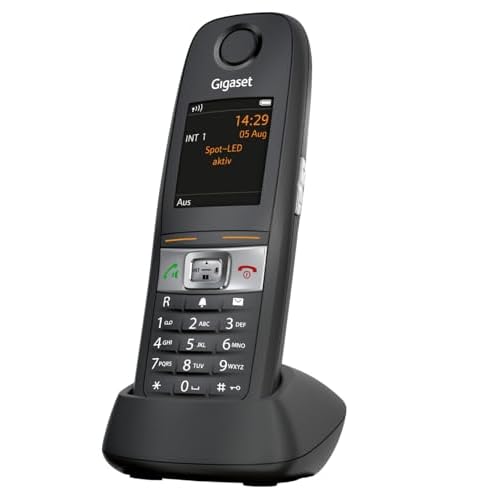 Gigaset E630HX – DECT-Mobilteil mit Ladeschale – Schnurloses Telefon für Router und DECT-Basis - Fritzbox-kompatibel – stossfest, staubresistent, wasserabweisend (IP65), Schwarz