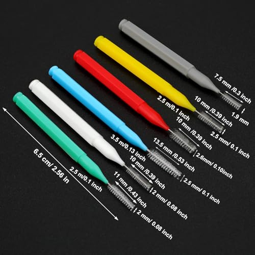 Image of Patelai 100 Pieces Braces Dental Brush for Cleaner Interdental Toothpick Dental Tooth Flossing Head Oral Hygiene Flosser Toothpick Cleaners Tooth Tool(Assorted Colors,Multiple Sizes)