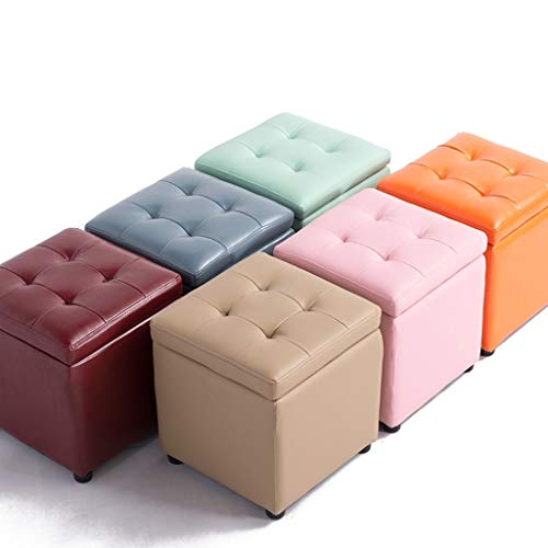Zdxmz Stool,Faux Leather,Stool Seat And Foot Rest, Versatile Storage Box(Size : 34 34 36Cm) (Color : C) #TOP4