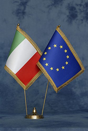 Bandiere Di Unione Europea E L'Italia. Flag Di Sfondo Di Europa E Italia Image334149648