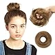 ISHEENY Echthaar Dutt Haarteil Haarteile Dutt Zopf Mit Gummiband, Goldbraun Hochsteckfrisuren Haarverlängerung Glatt Bun Für Damen 40g