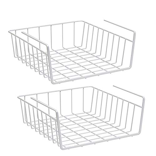Sylon 2 Stück Hängekorb Metall Aufbewahrungskorb für Küche, Pantry, Büro, Bücher, Schrank, Badezimmer Cover