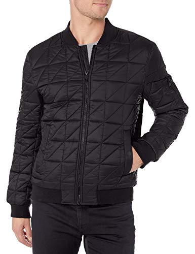 Marc New York by Andrew Marc Men's Lightweight Bugby Jacket, Black, Large