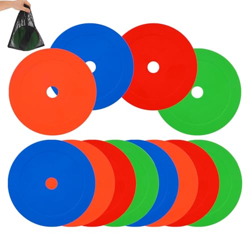 Kit d'entraînement football avec 12 cônes plats pour usage polyvalent