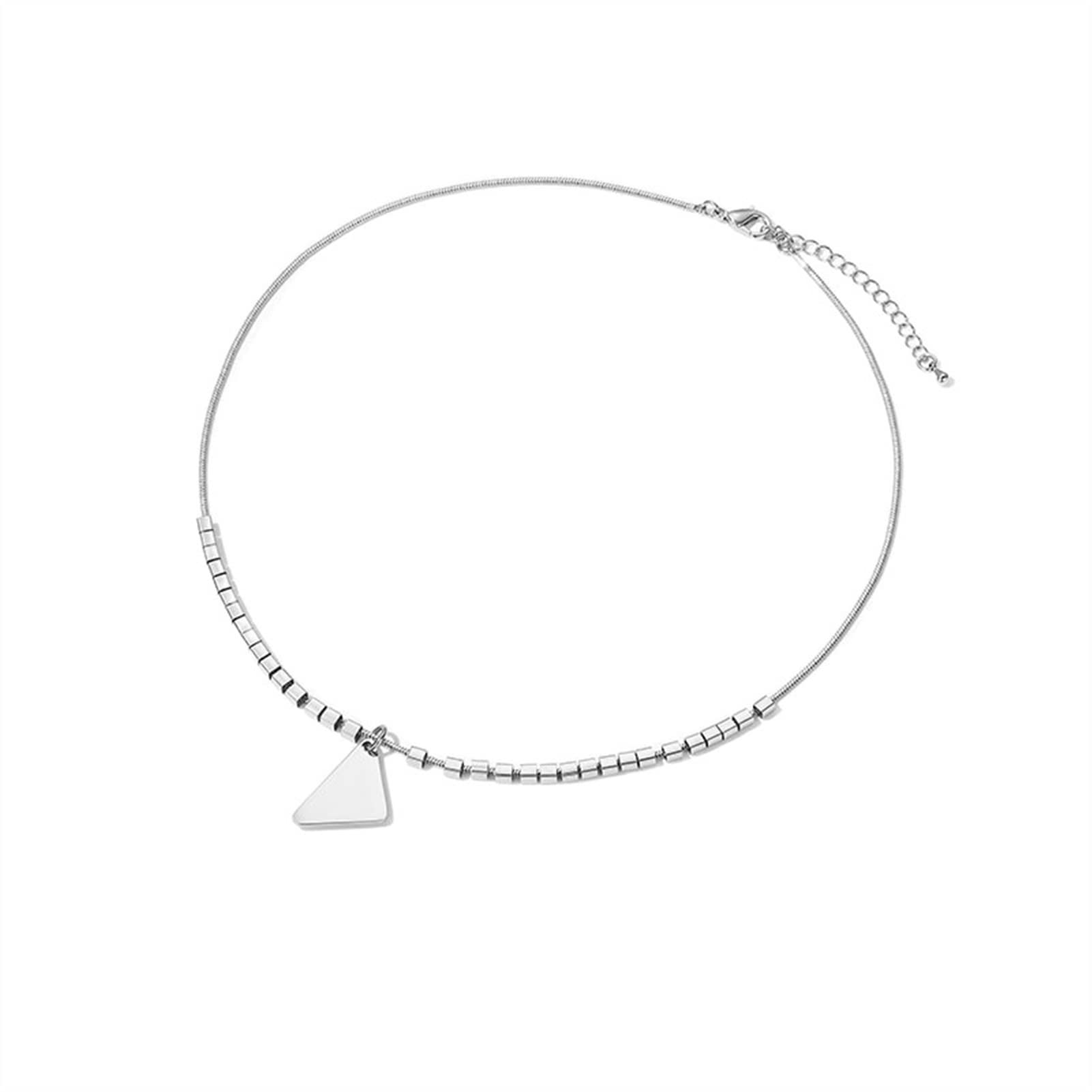 Collier tendance pour femmes avec pendentif triangle géométrique