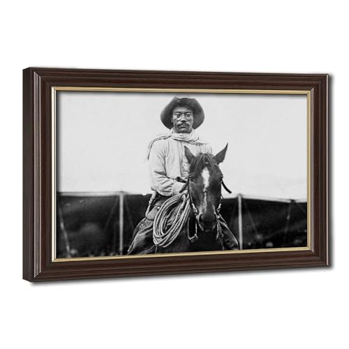 Impression sur toile Bill Pickett Cowboy avec cadre suspendu aux finitions soignées pour séjour