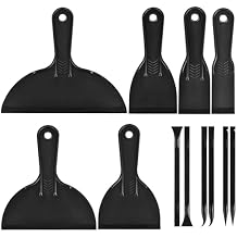 12 Pieces Plastic Putty Knife Set 2" / 3" / 6" Flexible Scraper Tool and Detail Scraper Tool Multipurpose Spatula Paint Scrapers, for Spackling, Patching, and Painting Wood or Wall