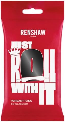 Renshaw Jet Black Ready to Roll Fondant Icing, 1 kg (Pack of 1)