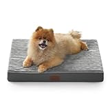 Bedsure Dog Bed for Small Dogs - Orthopedic Pet Beds with Removable Machine Washable Cover, NOT Waterproof Egg Crate Foam Puppy Pad, Suitable for Pet Up to 20 lbs, 23"x17"