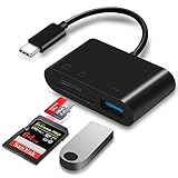 Lector de Tarjetas SD USB C, OTG Adaptador Micro SD a Tipo C con Puerto USB 3.0, TF Adaptador de Memoria Tarjeta SD a USB C, USB SD Card Reader, Compatible con Galaxy, Huawei, Tablets, Laptop, MacBook