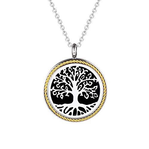 Preisvergleich Produktbild Aromatherapie-Anhänger Einzigartige Edelstahl Diffusor Anhänger Halskette Männer Frauen Ätherische Öle Aromatherapie Diffusor Parfüm Medaillon Diy Schmuck
