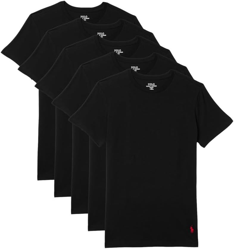 Mens 5 Pack Slim Fit Crews