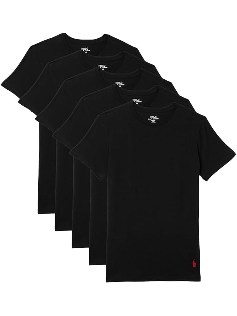 Black Polo Ralph Lauren 5 Pack Slim Fit Crews
