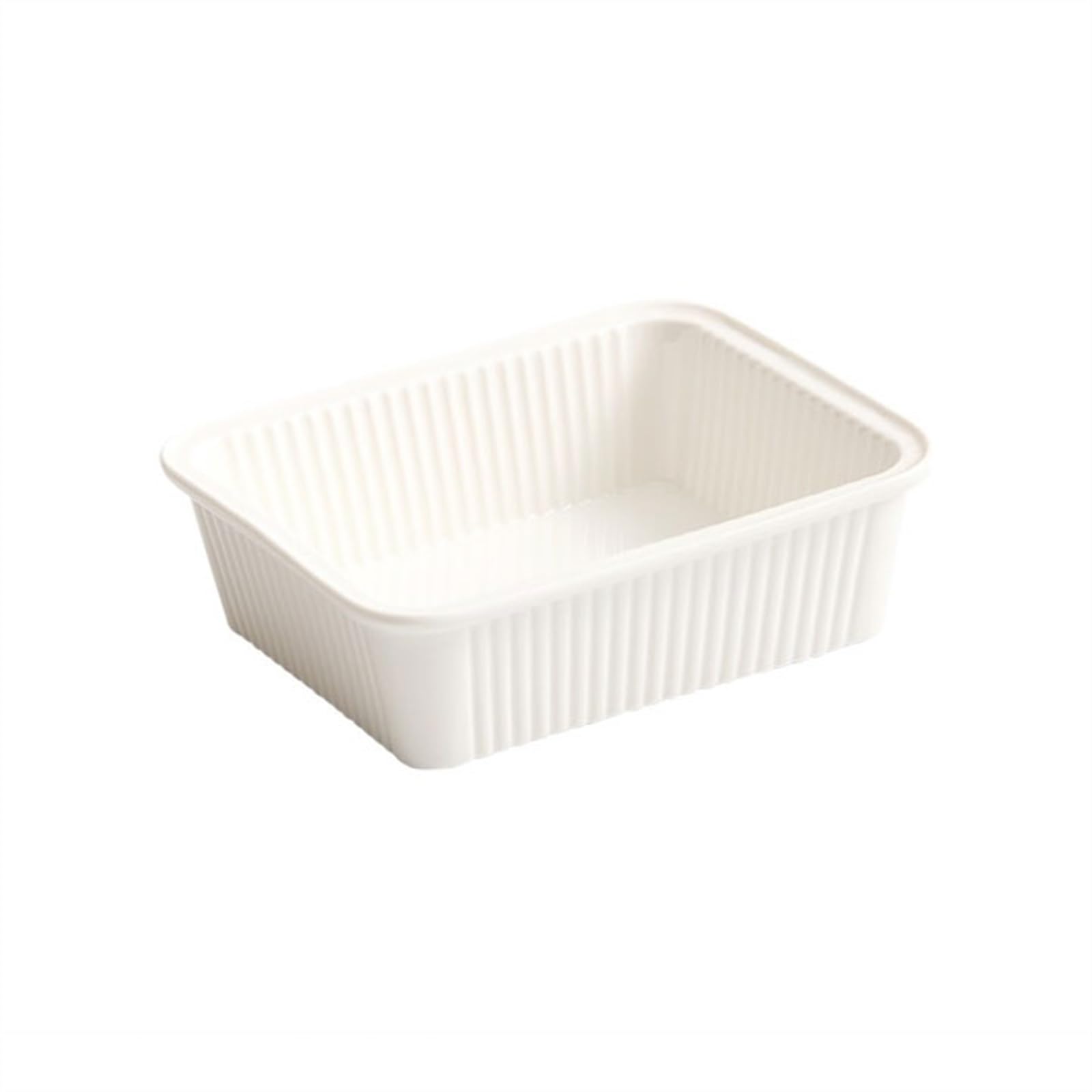 OLSKFUH Kitchen Rectangular Plate Baking Baked Rice Light Fruit Salad Bowl Premium Feeling Ceramic Afternoon Tea Tableware Cooking,8.25 inches