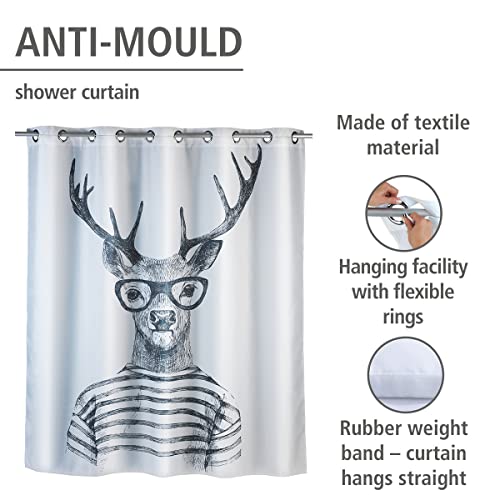 Rideau de douche lavable en polyester blanc WENKO Flex 180 x 200 - 3