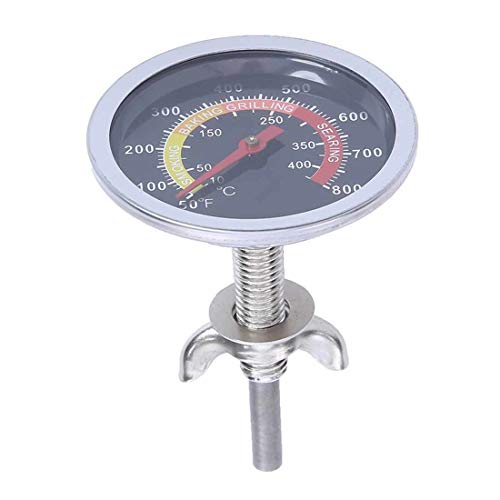 BBQ Barbecue Grill Thermometer Pit Wood Smoker Temperature Gauge, 50-800℉ Stainless Steel Food