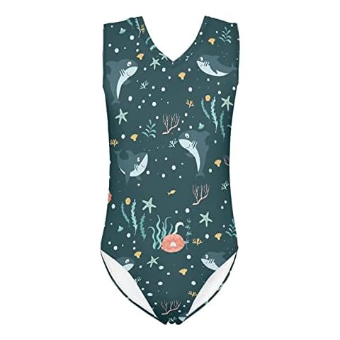 Suhoaziia Ocean Sharks Girls' Swimsuit Cover