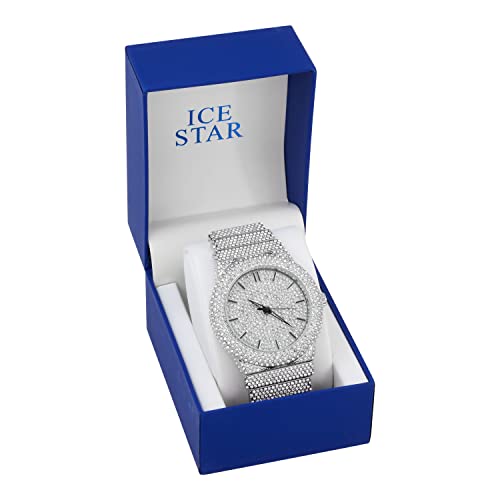 Image of ICE STAR Men's Fully Iced Diamond Watch, 46mm Case