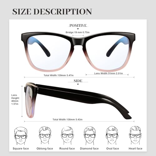 Image of Retro Blue Light Blocking Glasses for Women Men Classic Style Computer TV Eyeglasses Anti Eyestrain