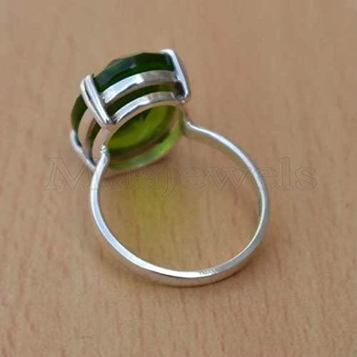 Natural Peridot Silver Ring * Handmade Silver Ring * 925 Sterling Silver Ring * Oval Peridot Ring * Minimalist Ring * Prong Style * Women’s Promise Ring * Gift For Her * August Birthstone Ring #TOP4