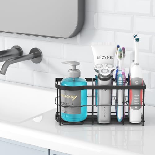 GlaRid Toothbrush Holder, Large 304 Stainless Steel Electric Toothbrush Holder for Bathroom,7 Slots Tooth Brush Holders for Bathroom Counter and Wall Organizers, Black - Cosy Home Interiors GlaRid Toothbrush Holder, Large 304 Stainless Steel Electric Toothbrush Holder for Bathroom,7 Slots Tooth Brush Holders for Bathroom Counter and Wall Organizers, Black - Image 2