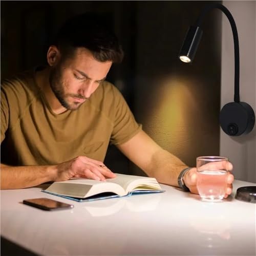Lámpara de lectura LED dorada para el cabecero del dormitorio con flexo ajustable 4
