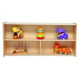 RRI Goods 2-Shelf Kids Bookshelf & Toy Storage Organizer | 3-Section Montessori Shelves for Home & C
