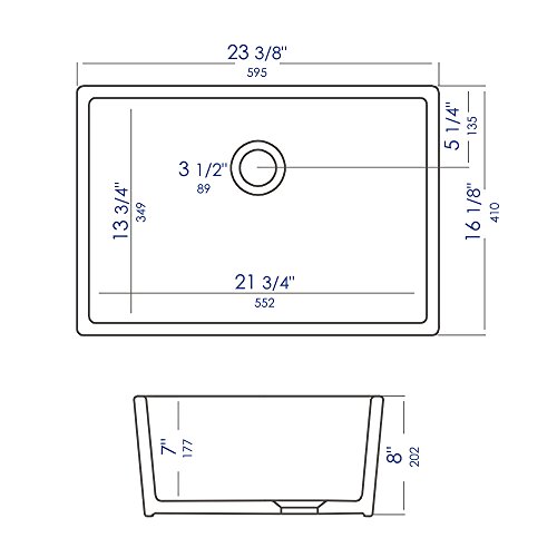 Alfi Brand Ab503 23-Inch Fireclay Single Bowl Farmhouse Kitchen Sink, White #TOP4