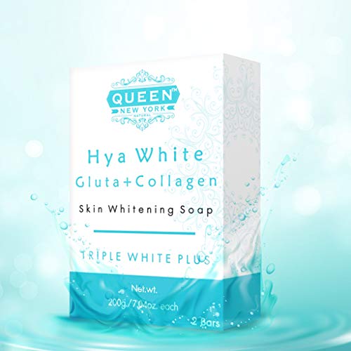 QUEEN NATURAL NEW YORK | Hya White Natural Skin Renewal Whipp Soap | NO SLS, NO Paraben, Cruelty Free(2 Bars-Hya+Mesh)