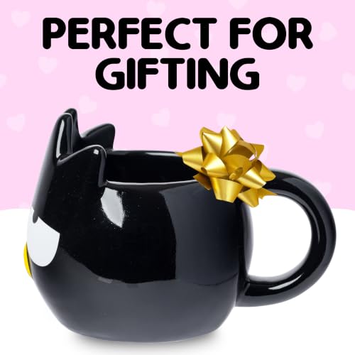 Image of Silver Buffalo Sanrio Hello Kitty and Badtz-Maru, 3D Sculpted Mug, 20oz | Hello Kitty and Friends, Ceramic, 0.59 Liters