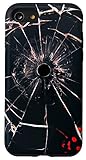 iPhone SE (2020) / 7 / 8 Bullet Hole Blood Splatter Prank Cracked Screen Case