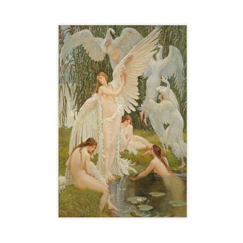Toile The Swan Maidens 1894 de Walter Crane 30x45cm