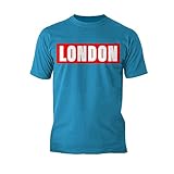 Urban Attitude London Stencil Block Superior メンズTシャツ - ターコイズ - 小さい