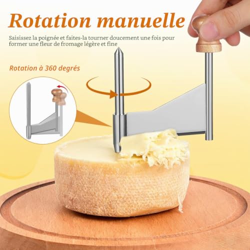 SEWACC Râpe À Fromage Manuelle En Inox Coupe-Fromage À Poignée Trancheuse Rotative Pour Concombres Carottes Melons Et Pommes De Terre 5.71 X 3.54 X 0.98 in – vue 6