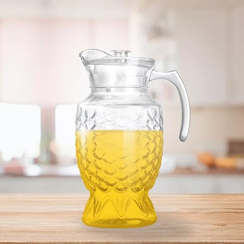Image of bellemax Italian Premium Water and Juice Glasses Set of 6 and Jug Set Combo,(6 Pieces Glasses 270ML and 1 Water Juice Jug 1.8 Liter), Transparent, Glass and Jug Set for Dining Table (Traditional- A)