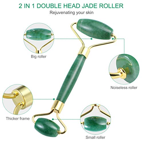 FRCOLOR Rolo de rosto de jade, 2 peças de beleza cosmética para pele facial, rolo de envelhecimento