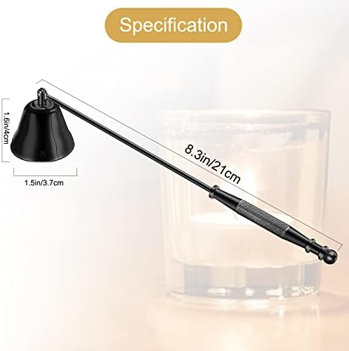 Esteopt Candle Snuffers for Candles, Candle Snuffer Made of Stainless Steel, Candle Snuffer with Long Handle and Gift Box Packaging Suitable for Gifts (Black)