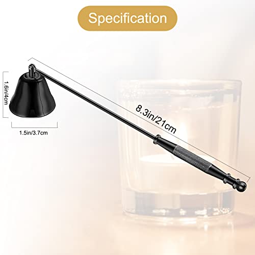 Esteopt Kerzenlöscher aus Edelstahl, Schwarz, mit langem Griff und Geschenkbox, geeignet für Geschenke bei Feierlichkeiten